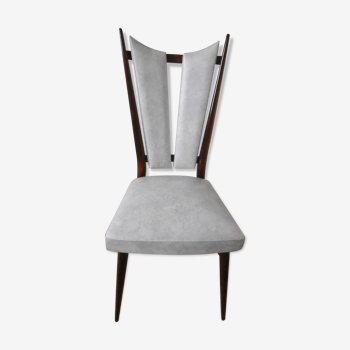 Chair in white leatherette of 60-70 years