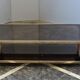 Coffee table with bronze mirror band by Belgo Chrom, 1970s.