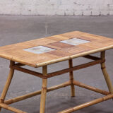 Rattan and ceramic coffee table