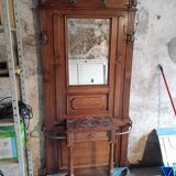 Walnut cloakroom coat rack