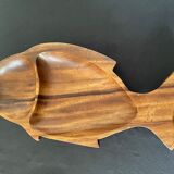 Wooden fish shaped dish