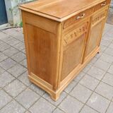 Art Nouveau period sideboard in walnut and walnut burl from the 1900s, Nancy school