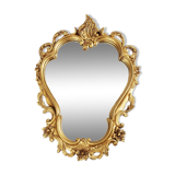 Baroque mirror in golden resin