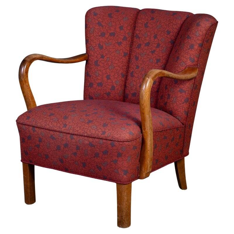 Art Deco armchair attributed to Viggo Boesen, Denmark, 1950s.