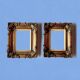 Pair of old carved wooden and plaster frames