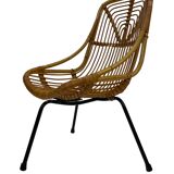 Tripod Rattan easy chair by Dirk van Sliedregt Rohe Noordwolde 1960 in the Netherlands