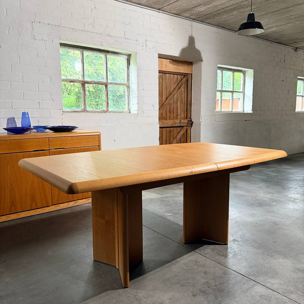 Extendable oak table 'Ann series', Van den Berghe-Pauvers, Belgium, 1970s