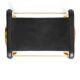 Tabouret de bar classique contemporain finition métallique en laiton vieilli et cuir noir