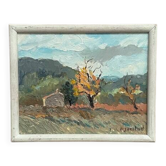 Original Swedish Oil on Panel – "Trees" by H. Jonstad – Signed – Vintage and Framed – 23.5 × 20.5 cm (9.2 × 8 in)