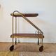 Vintage 1950s dessert bar - Gold metal and wood formica trays