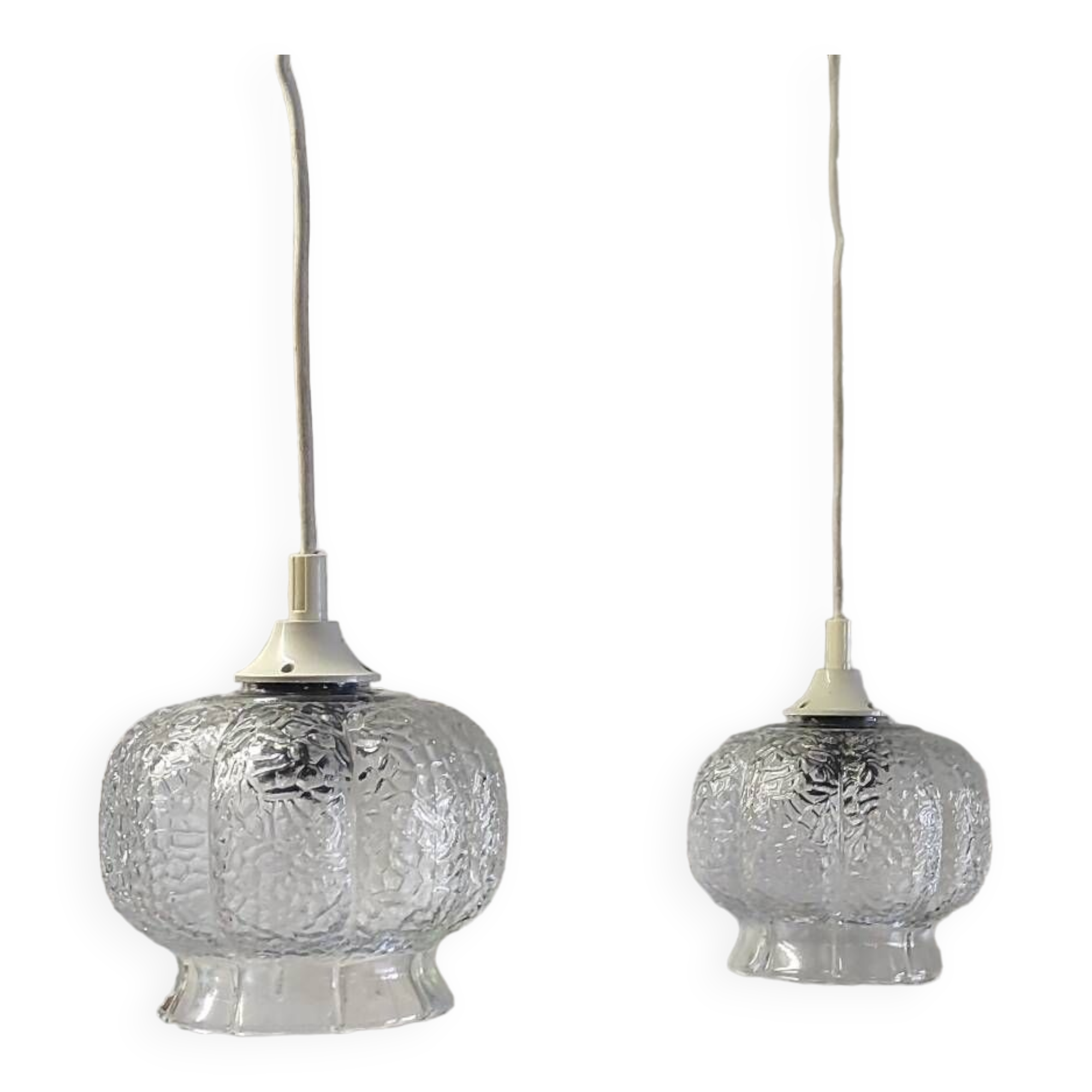 Vintage glass pendant lights - 60s/70s