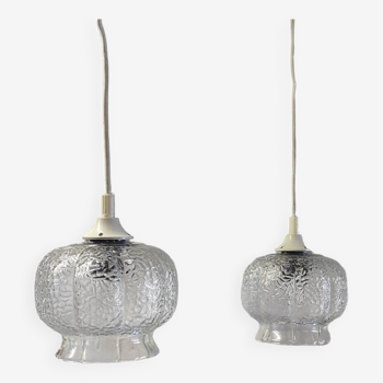 Suspensions vintage en verre - années 60/70