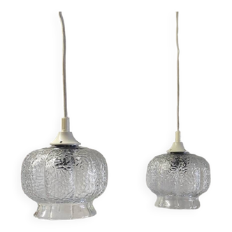 Vintage glass pendant lights - 60s/70s