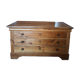 Louis Philippe 19th-century chest of drawers in solid walnut.