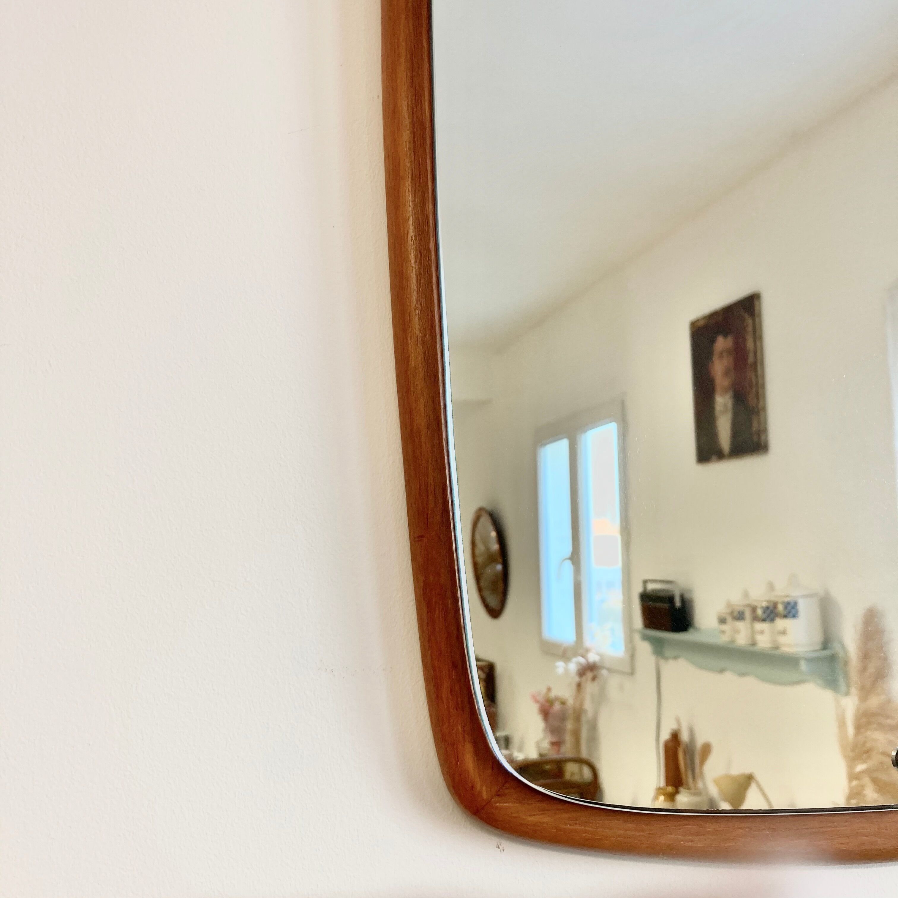 Scandinavian style mirror in teak 60s
