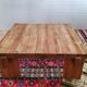 Scandinave table basse brutaliste en pin massif -  1960–1970