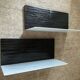 Pair of contemporary shelves in steel and stained wood