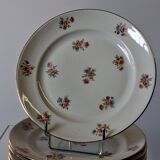 6 dessert plates in French porcelain in good condition.