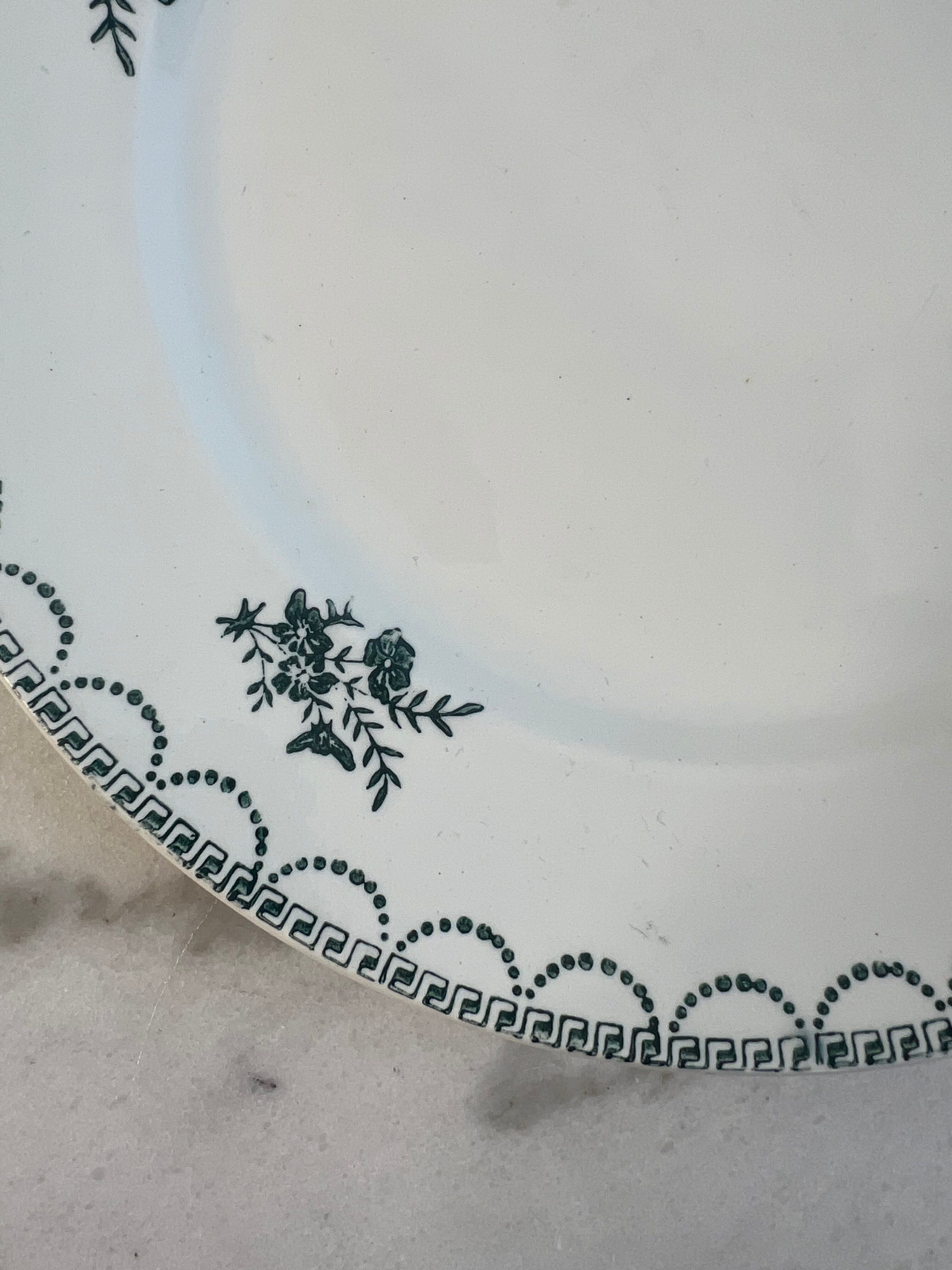 Set of 12 antique flat plates — Céranord pottery, model