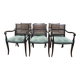 Suite de 6 fauteuils anglais en cannage