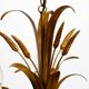 Beautiful 1970s gold-plated 5-arm tall metal chandelier by Hans Kögl