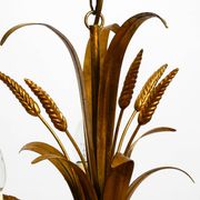 Beautiful 1970s gold-plated 5-arm tall metal chandelier by Hans Kögl