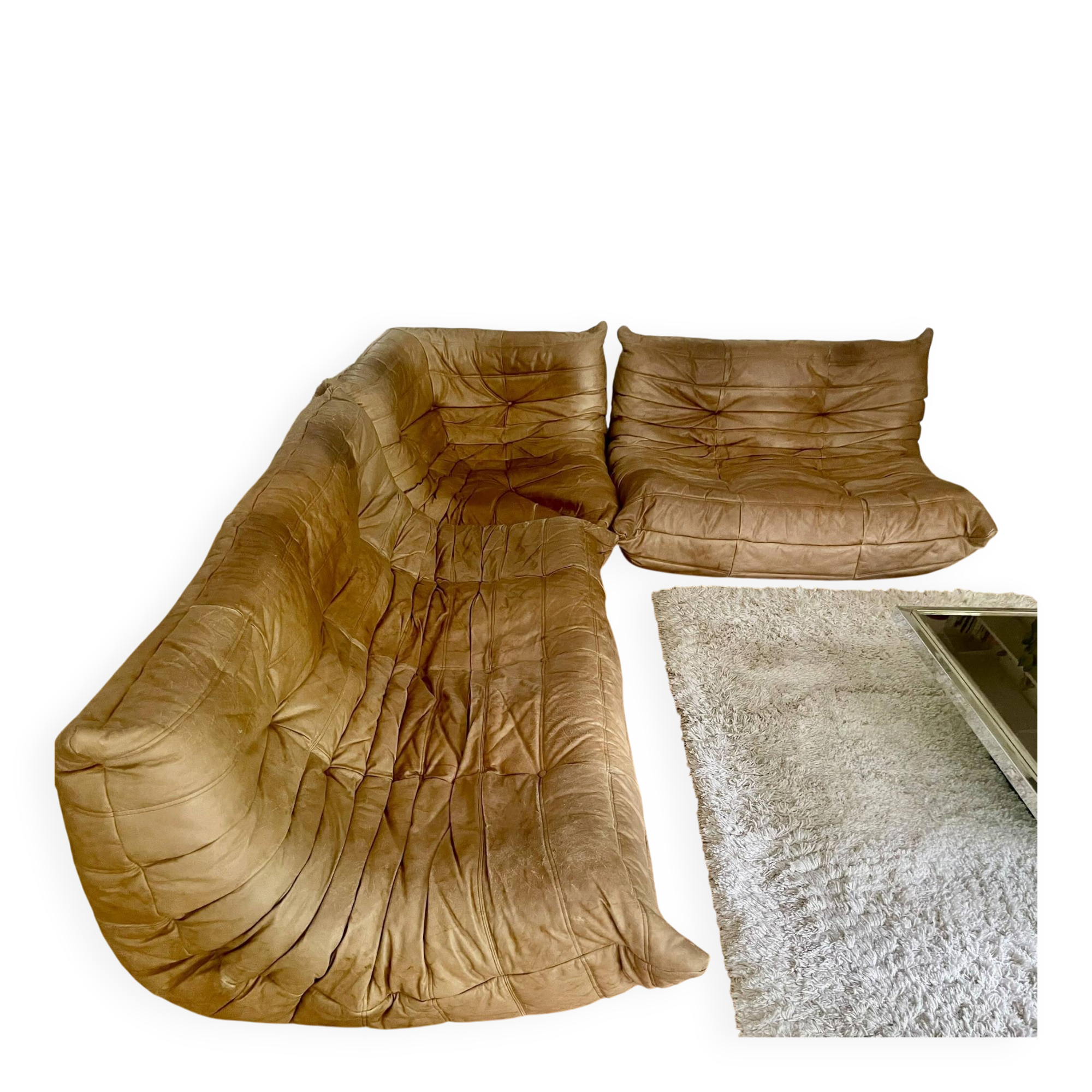 Authentic Togo sofa - cognac leather