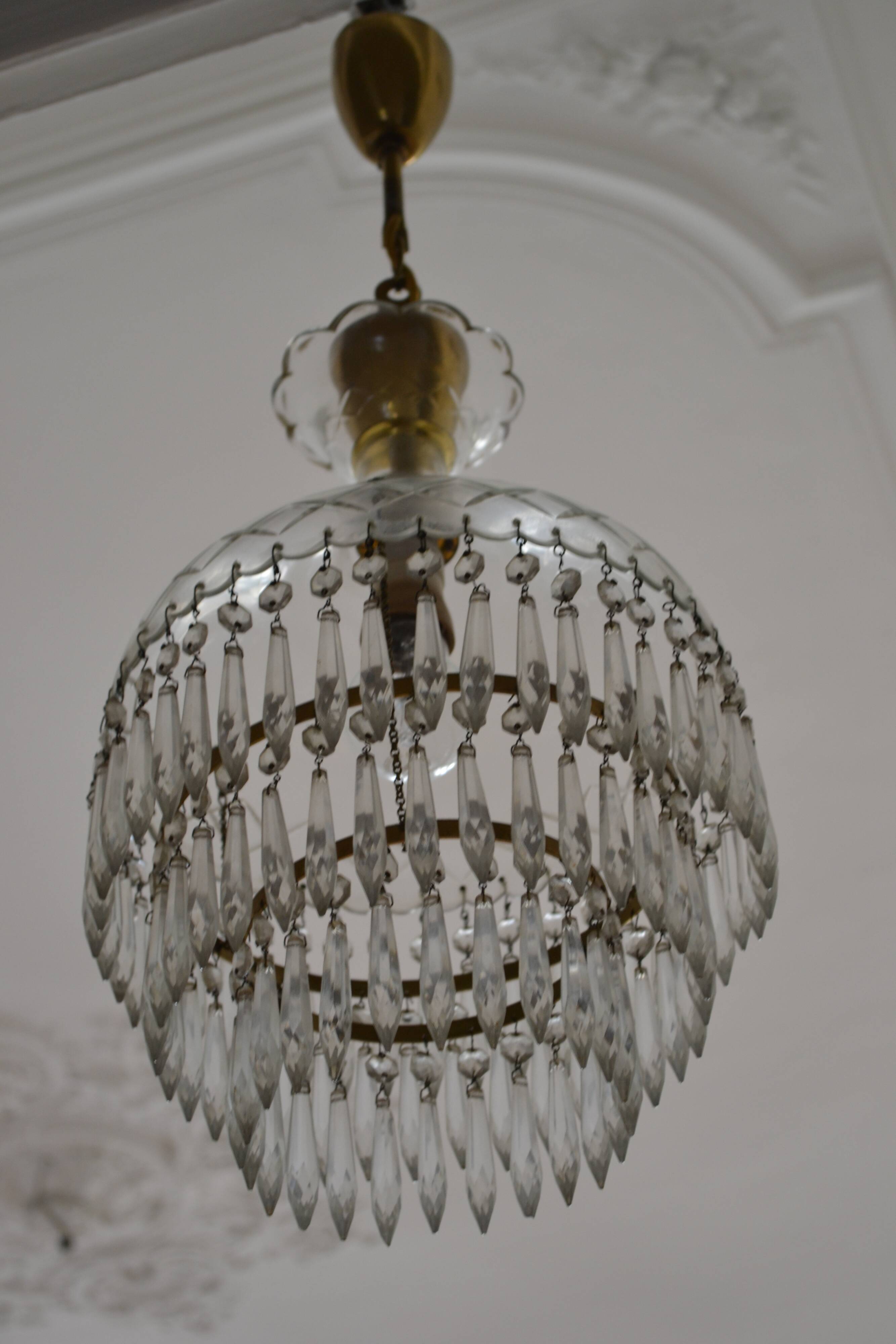 Vintage chandelier entirely made of crystal
