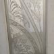 Double porte de séparation en bois et verre gravé XX siècle