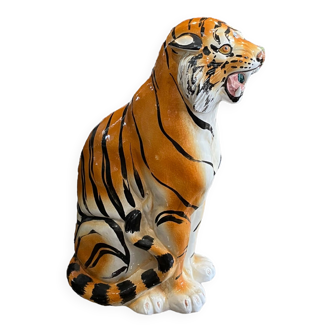 Tiger in glazed italian ceramic