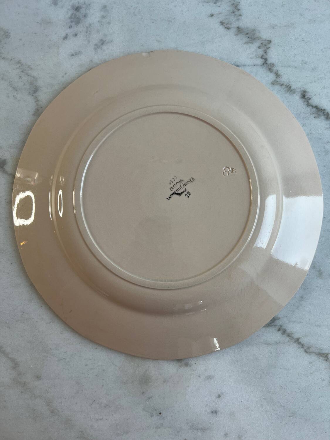 Large Sarreguemines Digoin Flower hand-painted dish