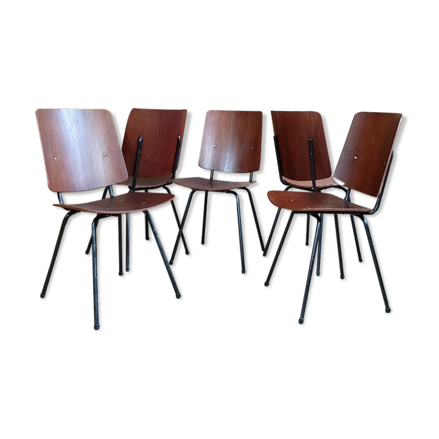 5 Baumann Bristol chairs in 60s teak