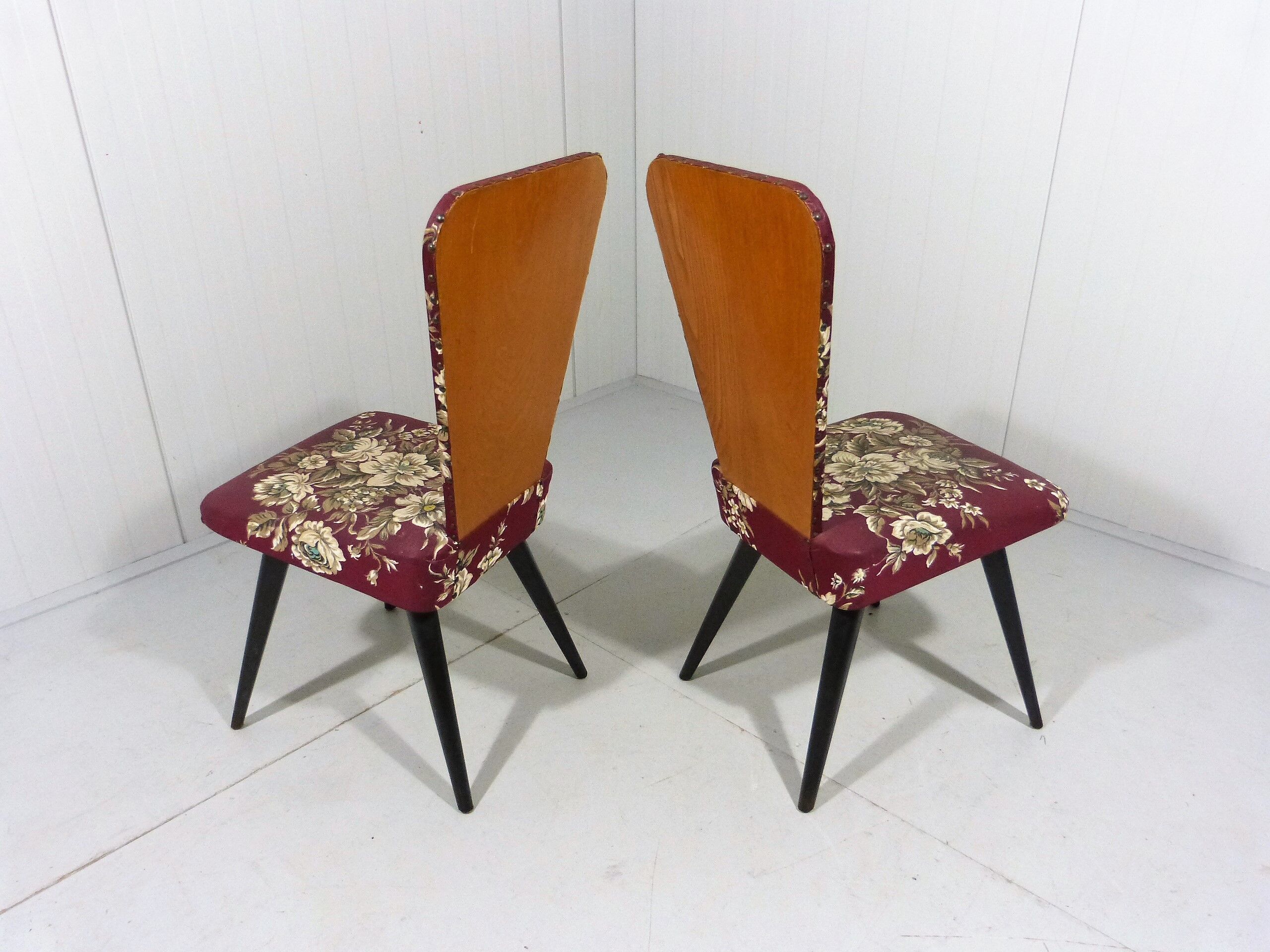 Set of 2 flower side chairs 1950’s