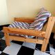 Vintage Scandinavian living room in solid pine