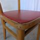 Vintage Wooden Dining Chair: Red Leather Seat, Mid-Century Modern