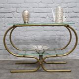 Bauhaus Tubular Brass Side Table, 1930s
