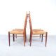 Teak and wicker dining chairs, 1960s
