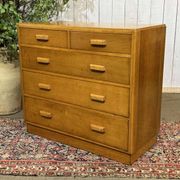 1950s English oak chest of drawers