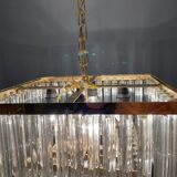 Italian Murano Glass Prism Triedri Chandelier Lamp