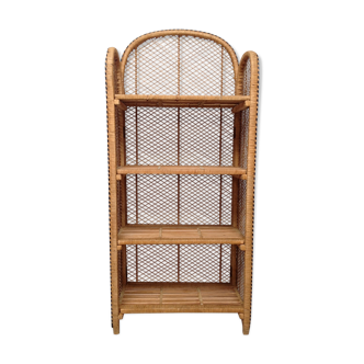 Folding rattan bookcase shelf