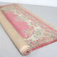 Chinese fringed wool rug with floral pattern on pink background 388x275cm