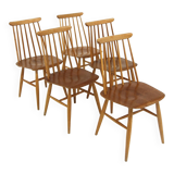 Set de 5 chaises scandinave "Pinnstol", Edsbyverken, Suède, 1960