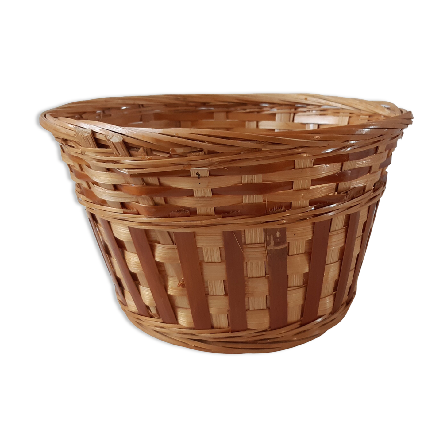 Panière / wicker pot rattan 70s