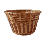 Panière / cache-pot en osier rotin années 70
