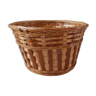 Panière / wicker pot rattan 70s