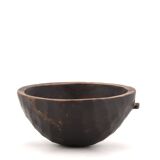 Empty African tumbler pocket dish in blackened wood, 1970s