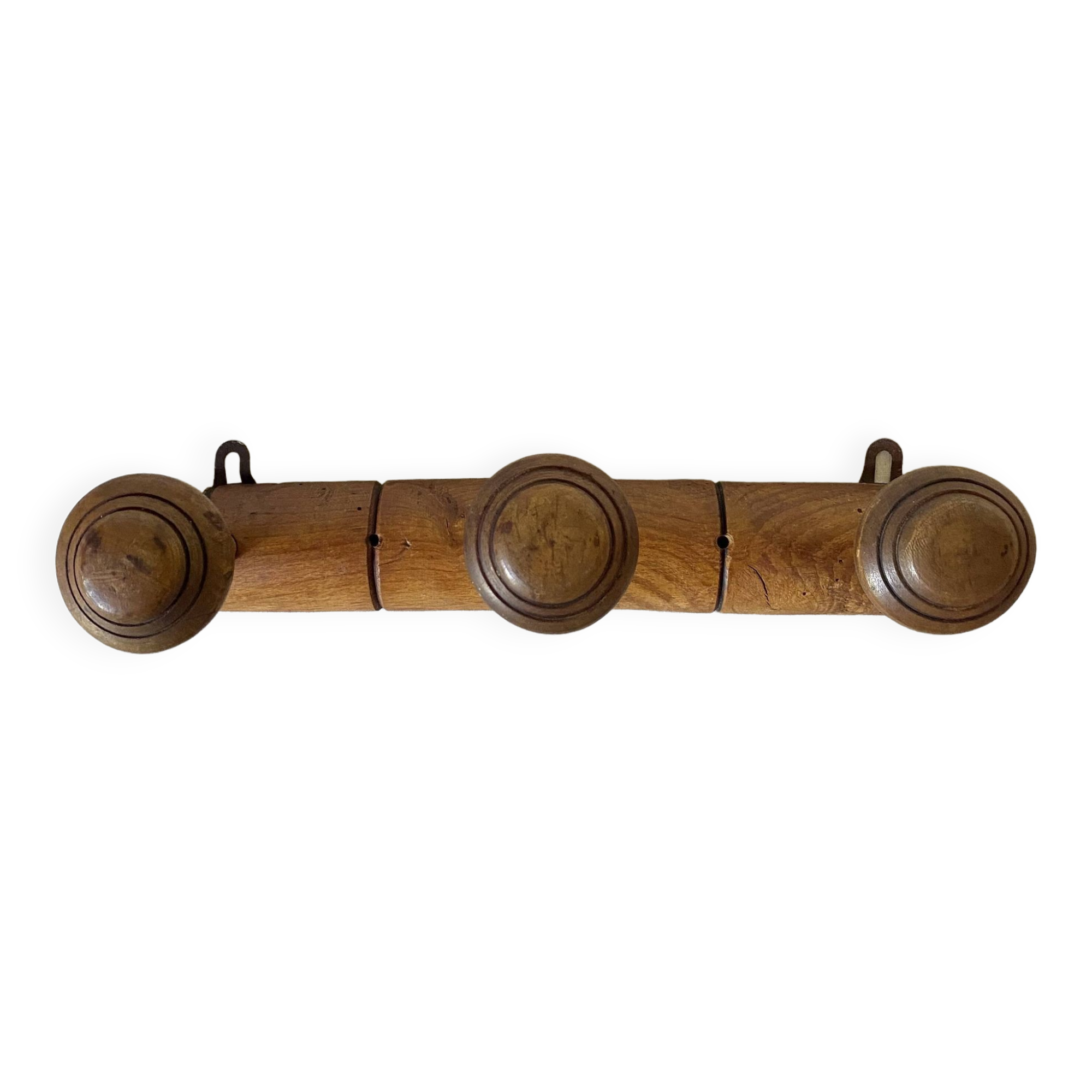 Antique wall coat rack, 3 hooks