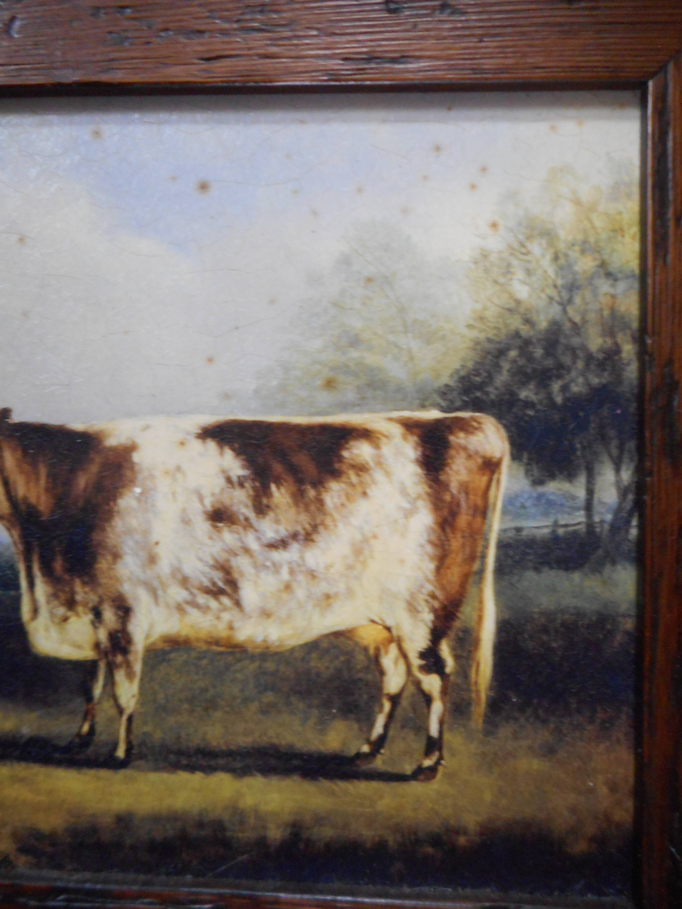 6 oleograph painting Brokkpace Cows Hens Pigs