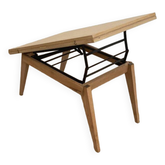 Table modulable vintage en bois – Modèle Révélation Albert Ducros