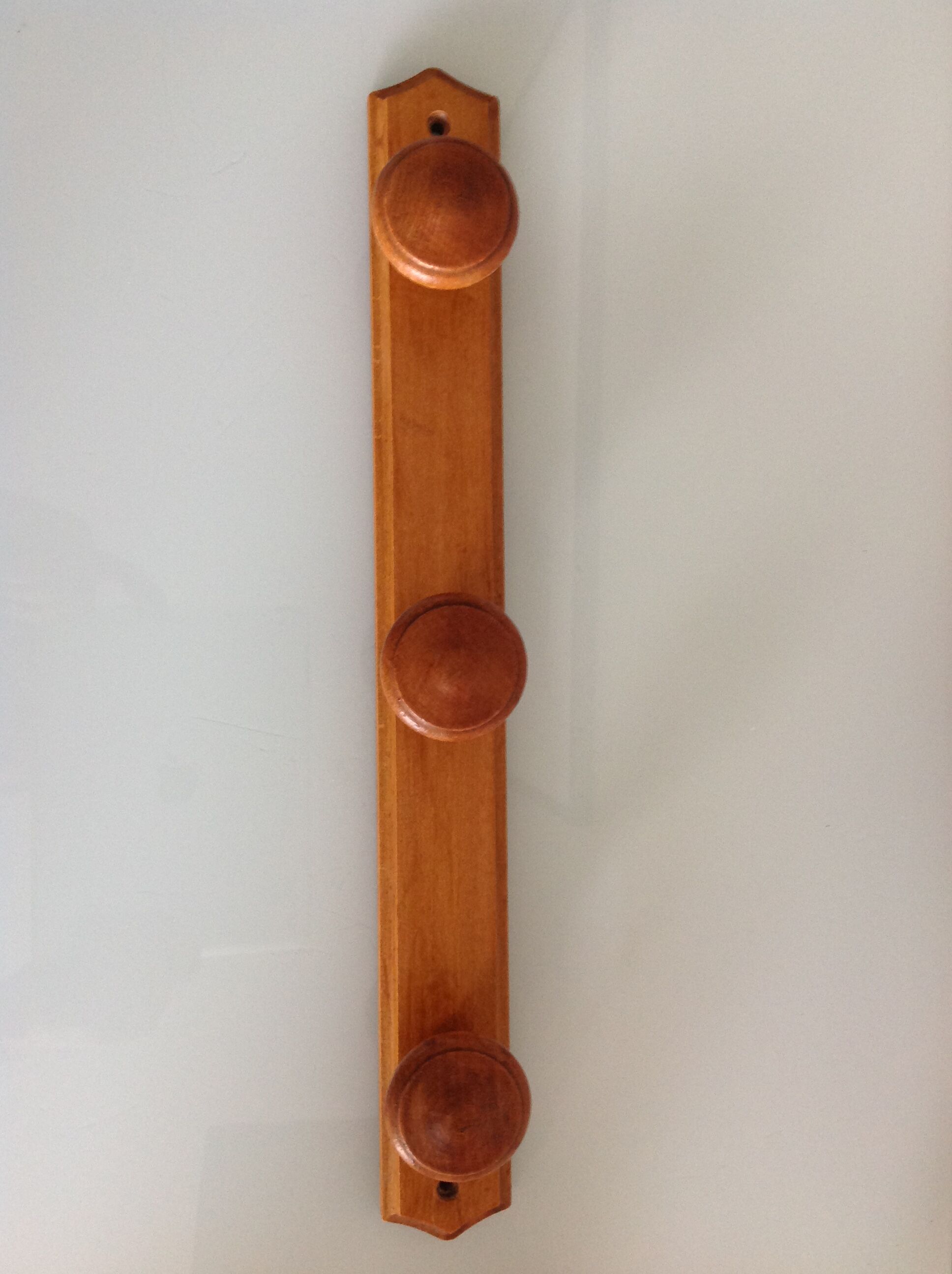 Three-headed wooden patere / vintage 60s-70s